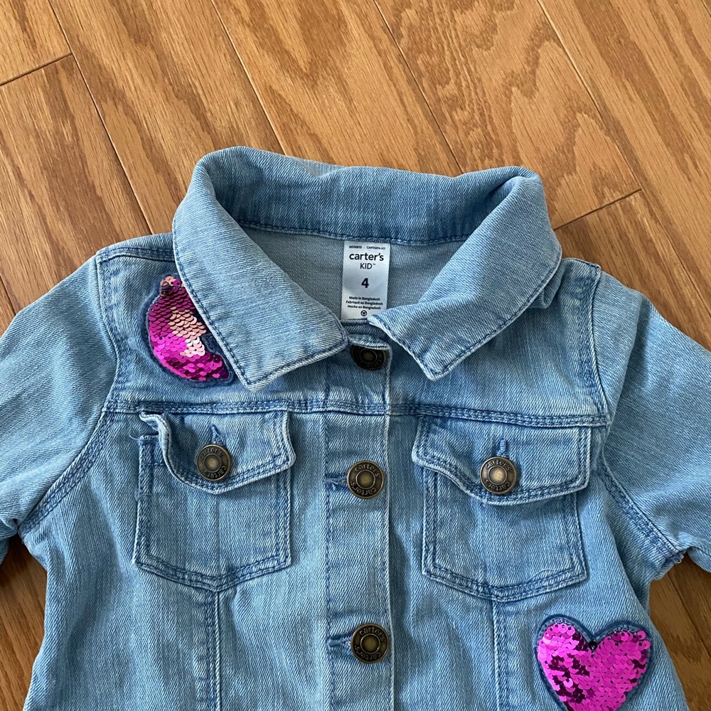 Carter’s kids Denim Jacket for 4y/o with unicorn